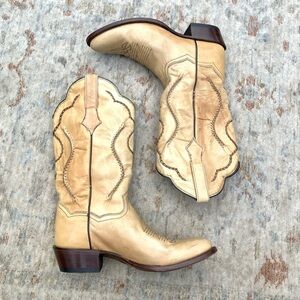 Dan Post Tan Scalloped Boots Mens Sz 8D